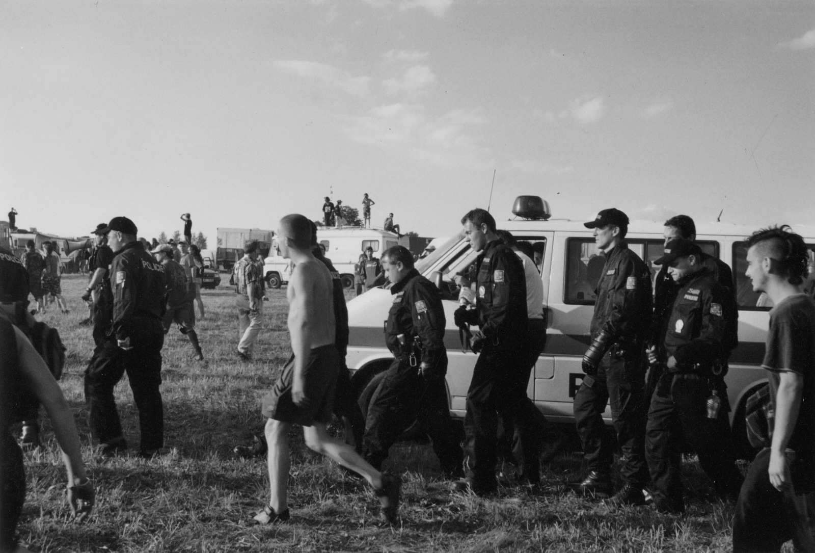 black and white photography of raving culture