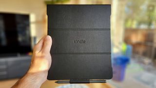 The Amazon Kindle Scribe in its Leather Magnetic case