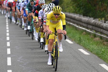 PARIS - CHAMPS-ELYSEES, FRANCE - JULY 27: Tadej Pogacar of Slovenia and UAE Team Emirates - XRG - Yellow leader jersey leads the peloton during the 112th Tour de France 2025, Stage 21 a 132.3km stage from Mantes-la-Ville to Paris - Champs-Elysees / #UCIWT / on July 27, 2025 in Paris - Champs-Elysees, France. (Photo by Dario Belingheri/Getty Images)
