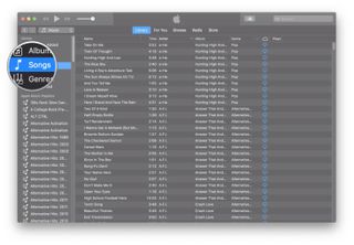 Click Songs under Library