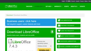 Website screenshot for LibreOffice