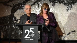 Robert De Niro and Jane Rosenthal speak during the 25th Tribeca Festival Bloomberg reception at Perelman Performing Arts Center on June 01, 2026