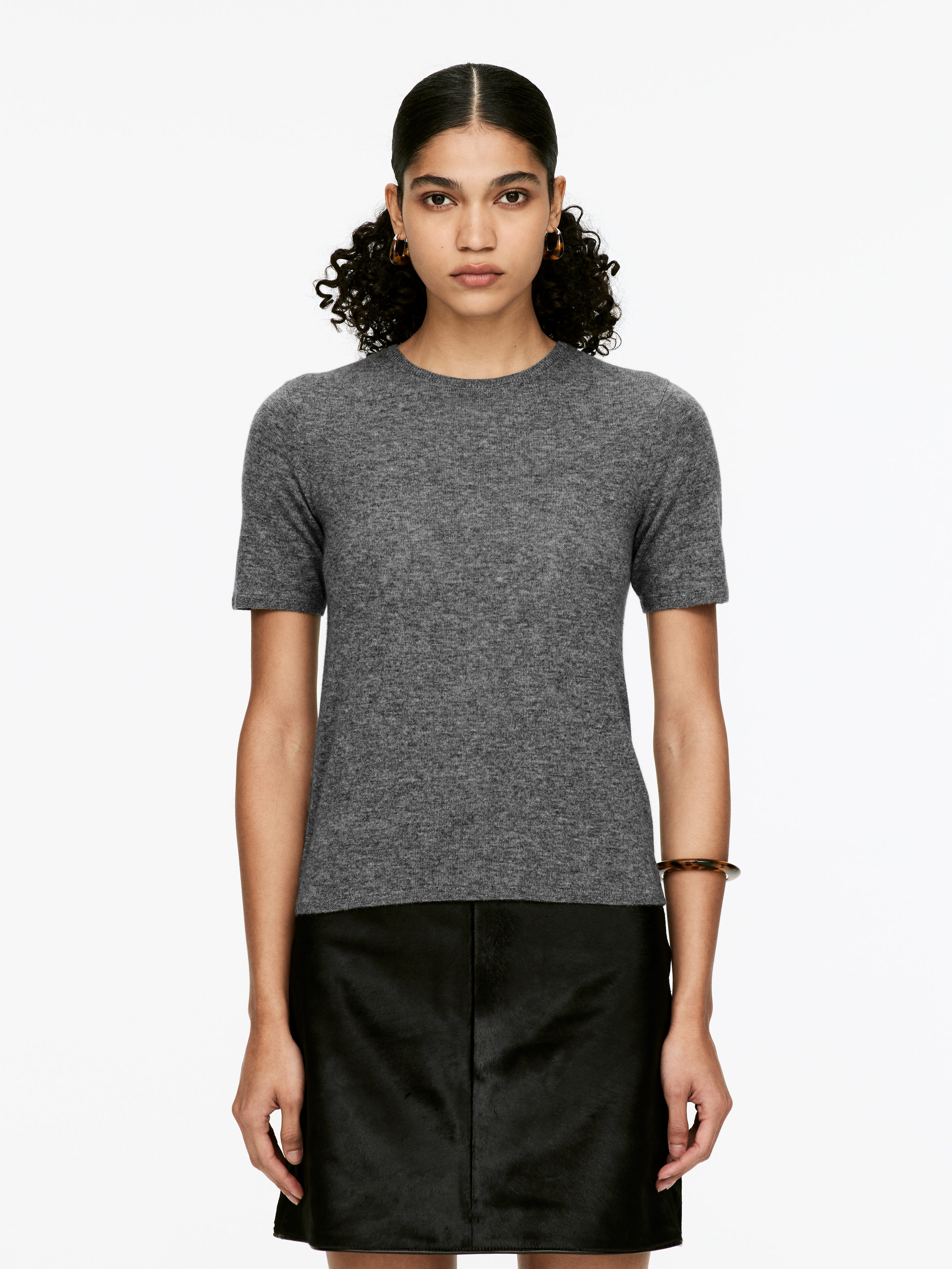 Pure Cashmere T-Shirt – Grey – Women – Arket Gb