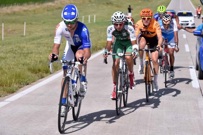 Kiel Reijnen (UnitedHealthcare) leads the breakaway on stage 3