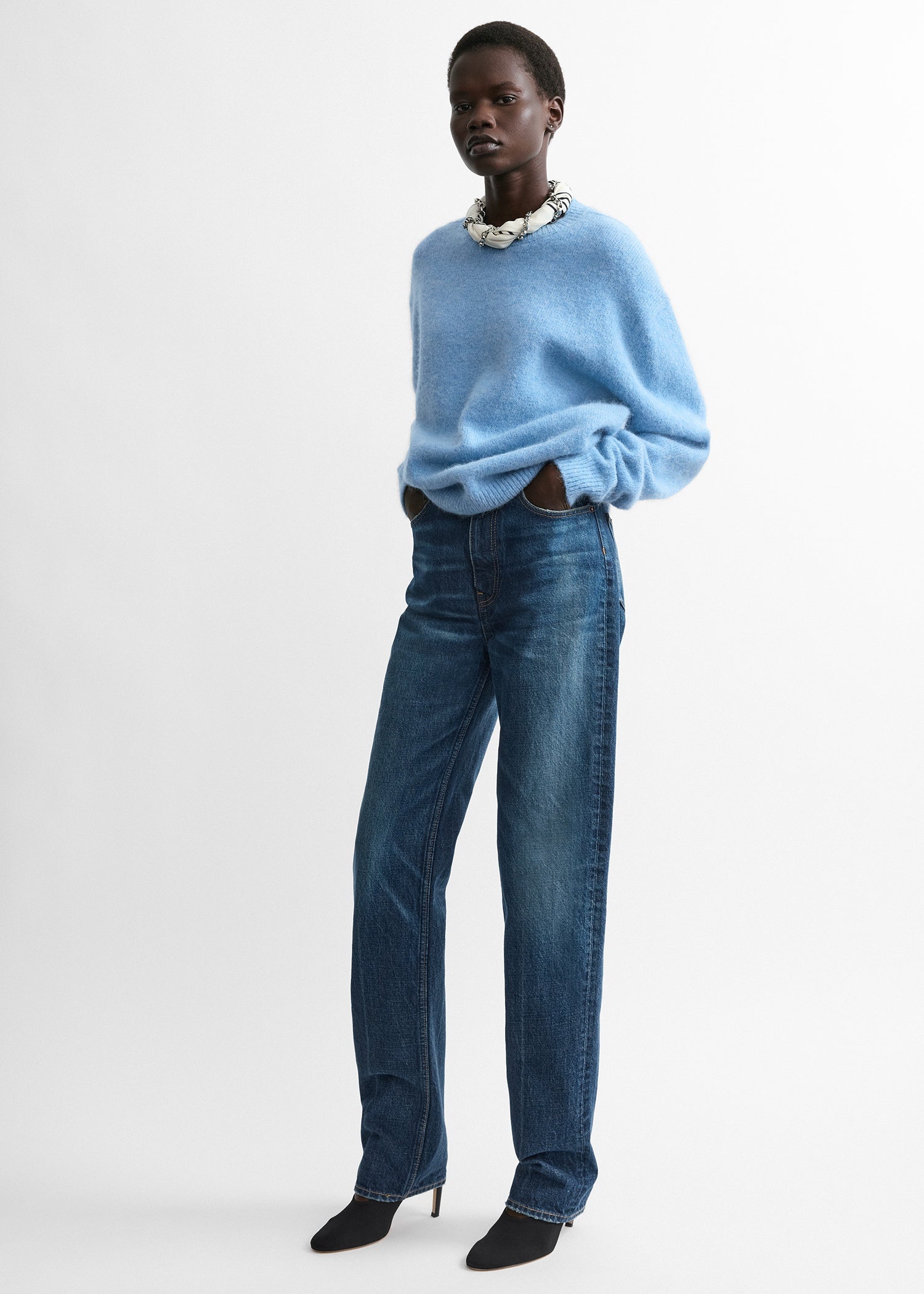 Classic Alpaca Crew Knit Pale Blue - Xxs