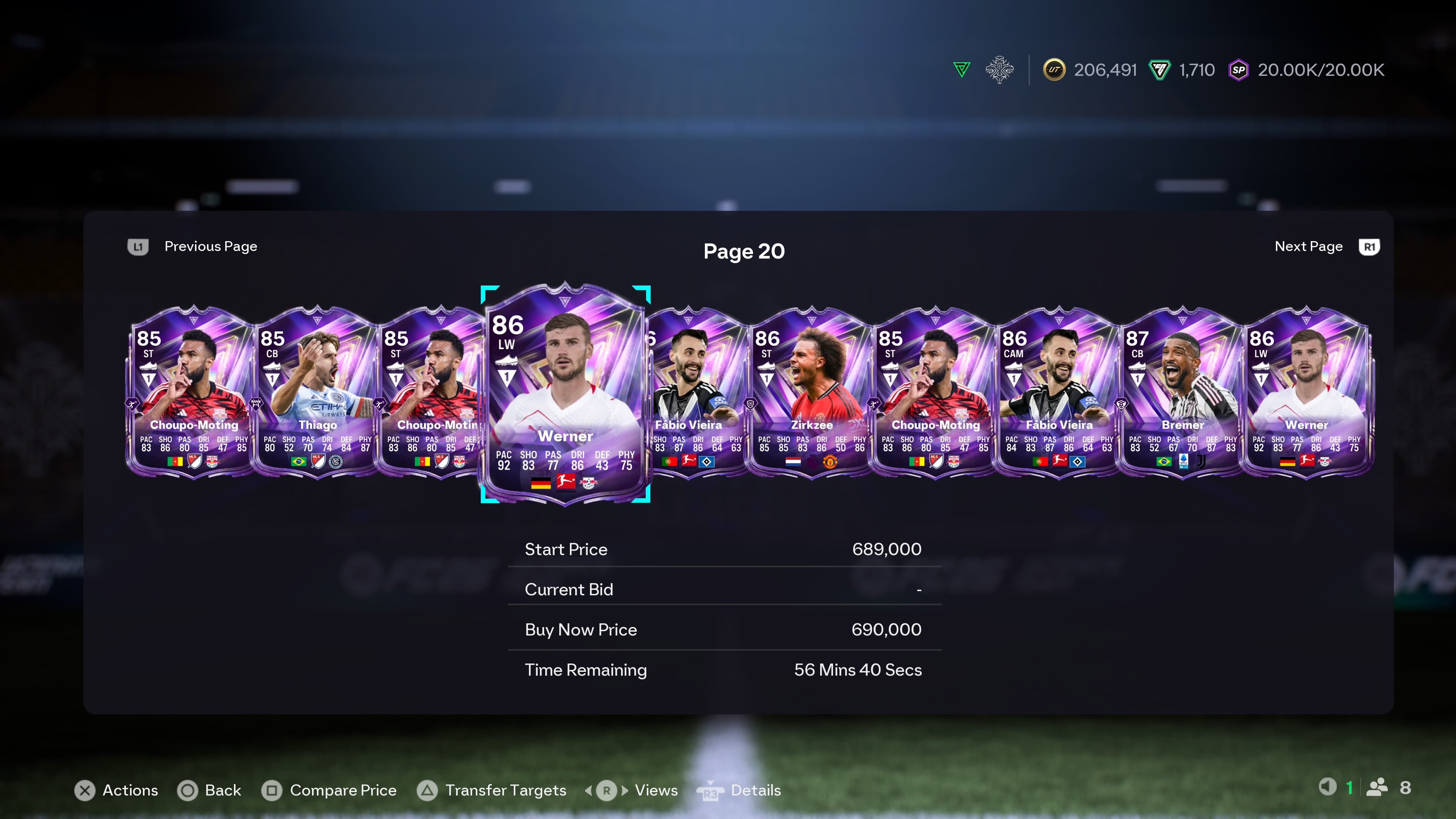 FC 26 FC Pro Live cards on the Ultimate Team transfer market