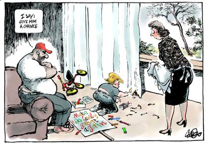 Political Cartoon U.S. Donald Trump family child