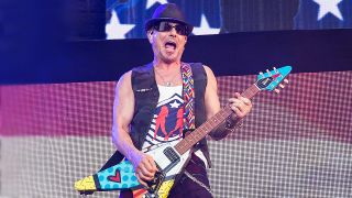 SAN ANTONIO, TX - MAY 29: Rudolph Schenker of the Scorpions performs onstage during River City Rockfest at the AT&T Center on May 29, 2016 in San Antonio, Texas. (Photo by Rick Kern/WireImage)