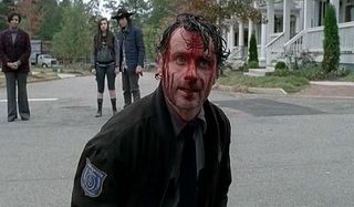 Rick covered with blood