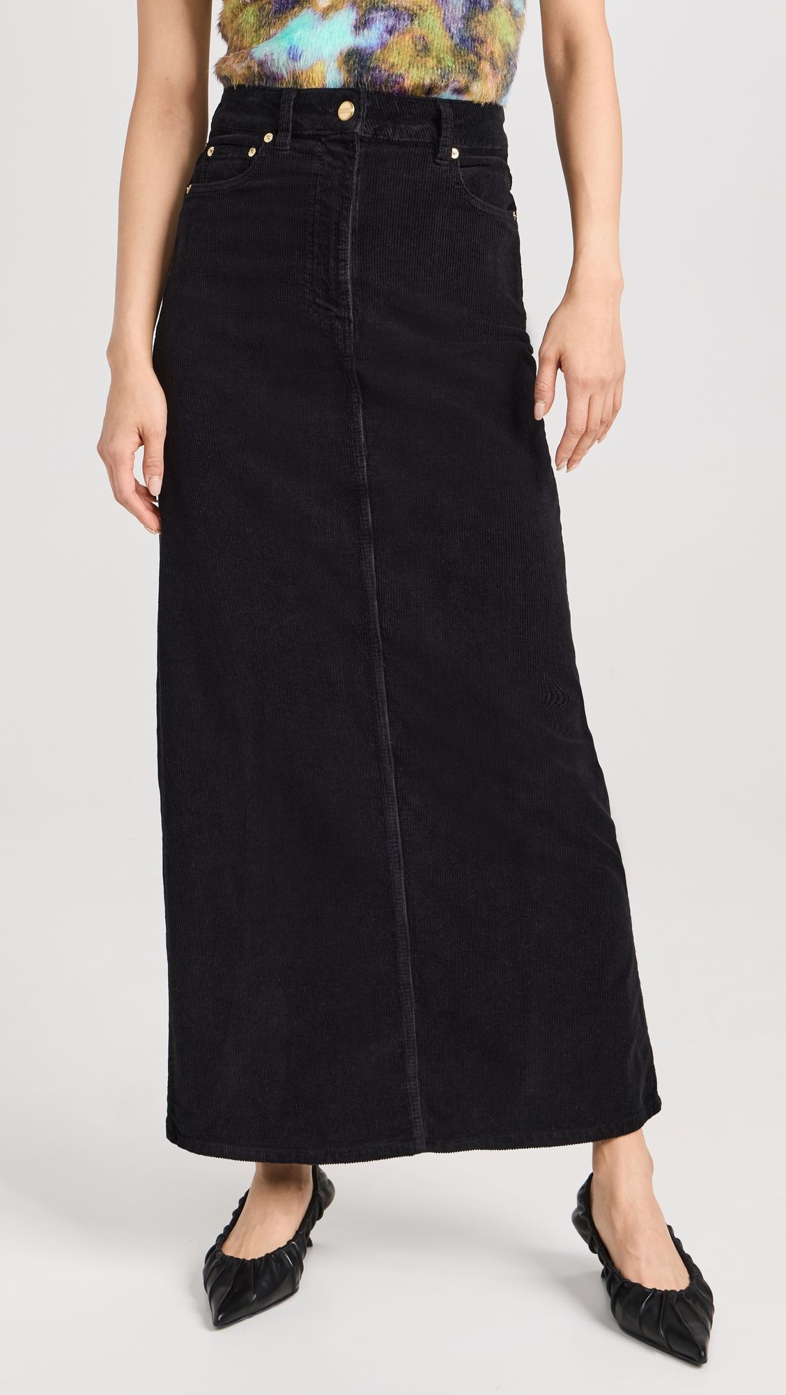 Washed Corduroy Long Skirt