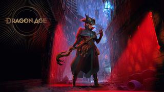 Concept art of a Dragon Age 4 mage lurking in an alley