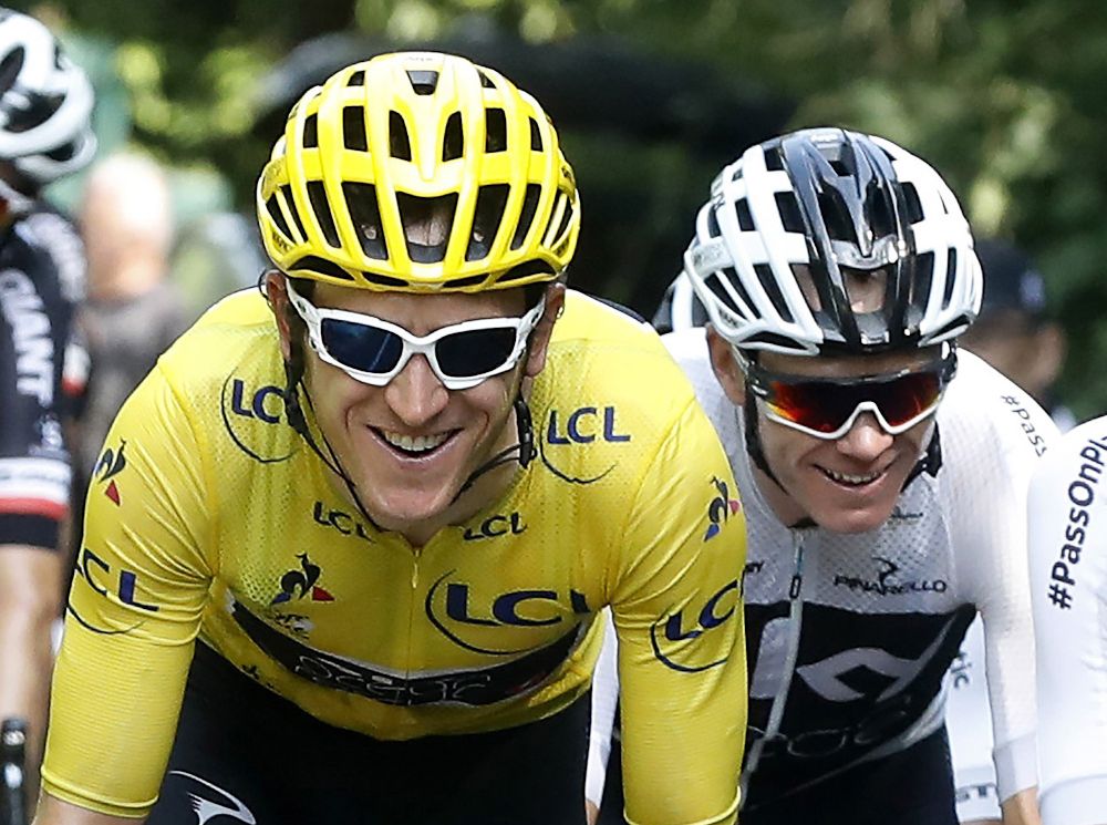 Team Sky's Geraint Thomas and Chris Froome