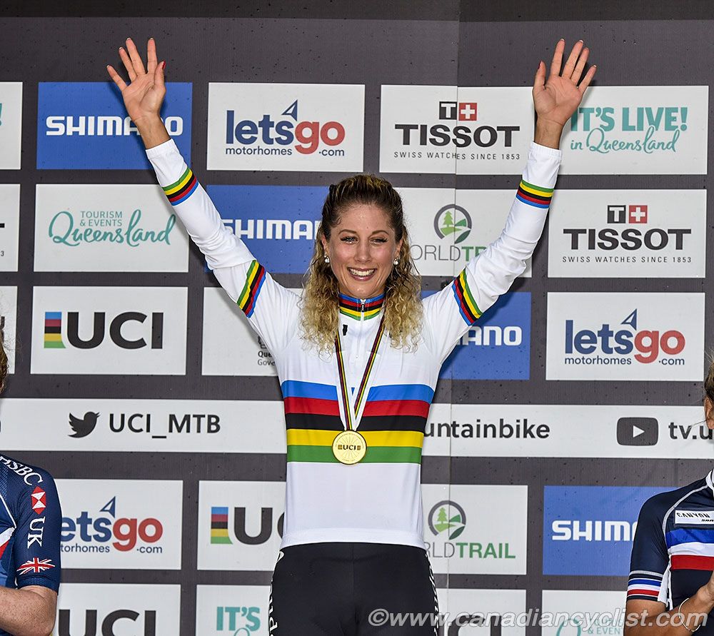 Jolanda Neff in the Elite women's rainbow jersey
