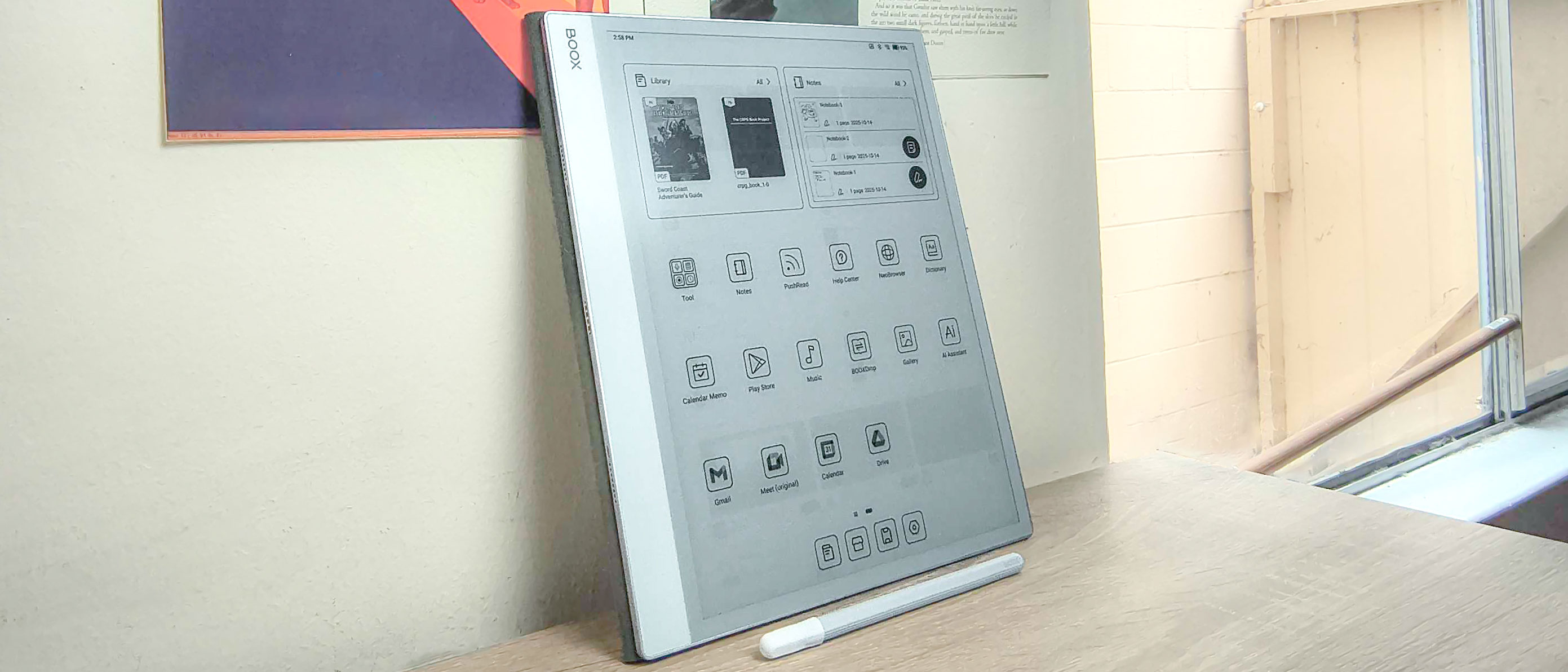 Boox Note Max review unit in action