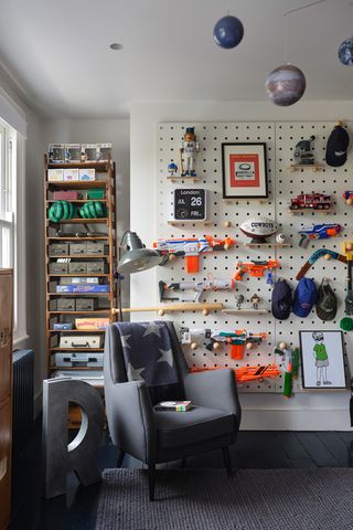 kids room ideas with pegboard wall