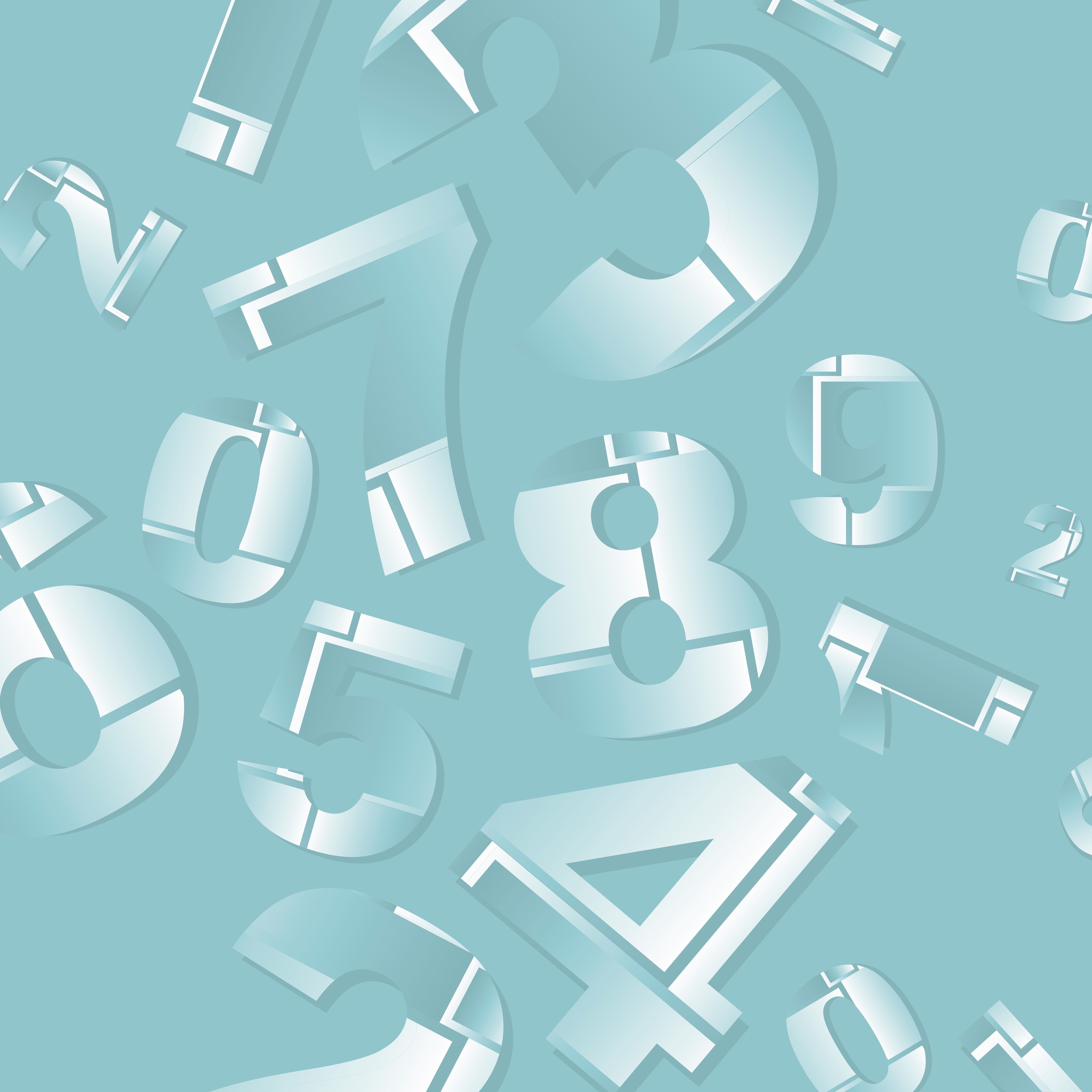 Numbers on a blue background