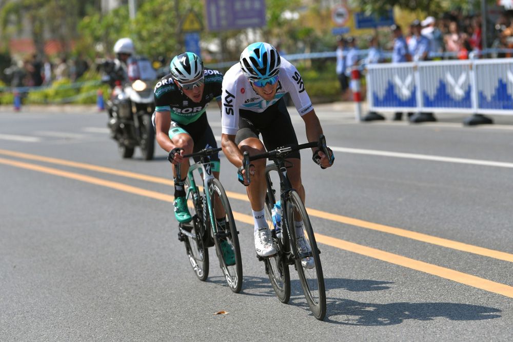 Gianni Moscon (Team Sky) and Pete Kennaugh (Bora-Hansgrohe) went on the attack