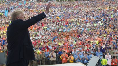 Donald Trump addresses Boy Scouts' rally