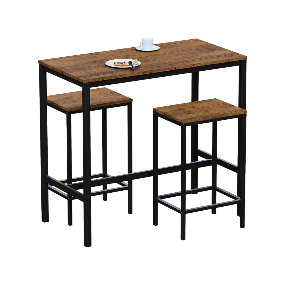 Vida Designs Roslyn 3-Piece Table Set with 2 Stools