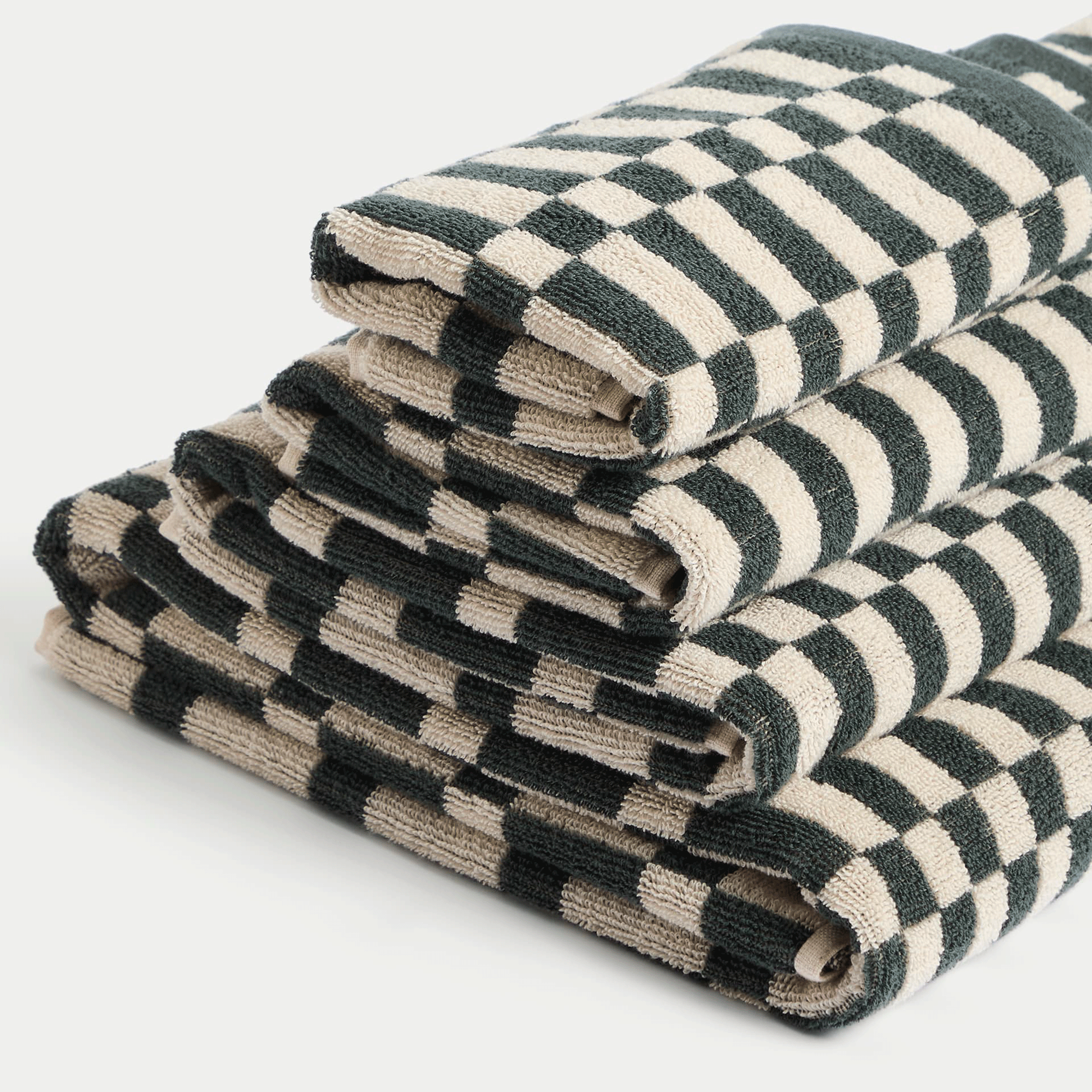 Pure Cotton Geometric Check Towel