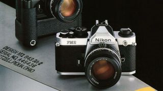 Photos of the Nikon FM2 camera in its manual