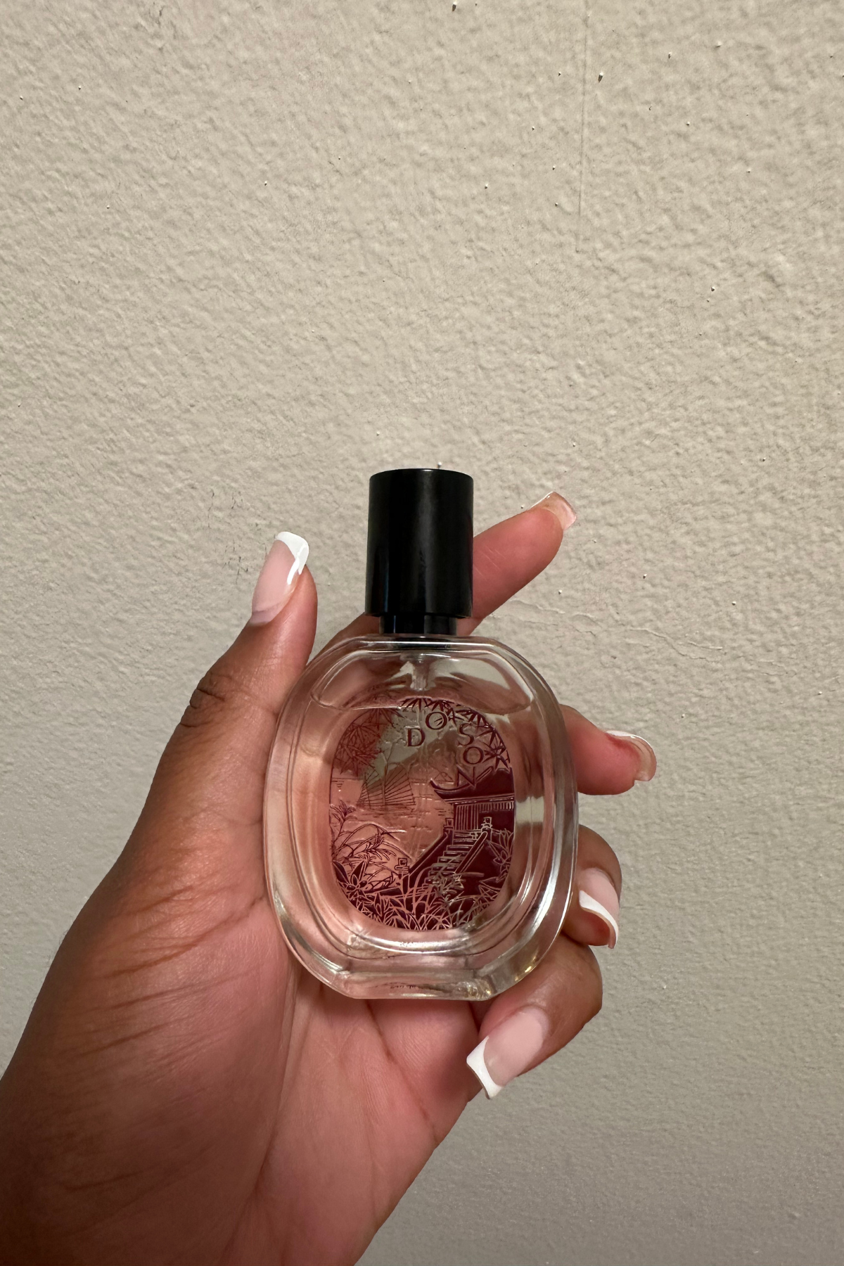 Ariel Baker testing Diptyque Do Son Hair Mist