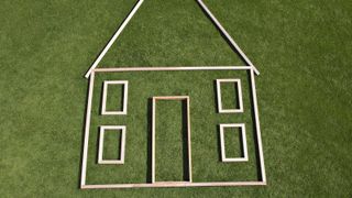 A house structure draw into grass