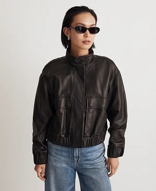 madewell, Leather Bomber Jacket