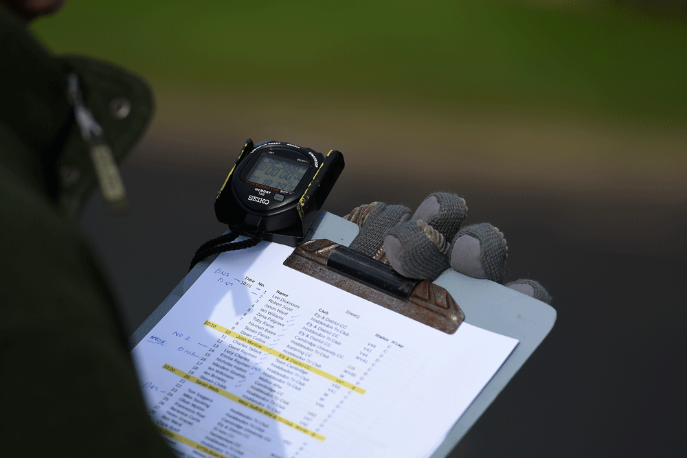 Cycling time trials timing sheet. Image: Andy Jones