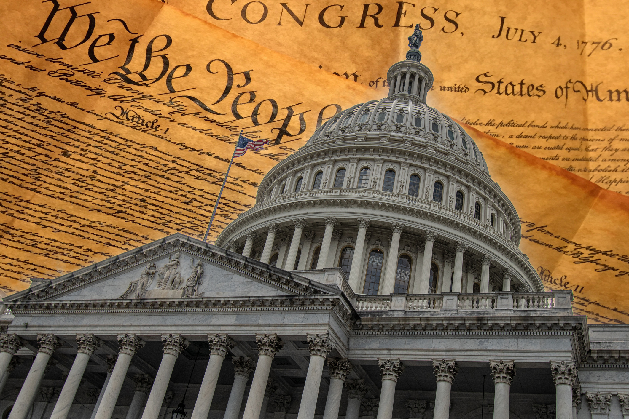 United States constitution with the Capitol