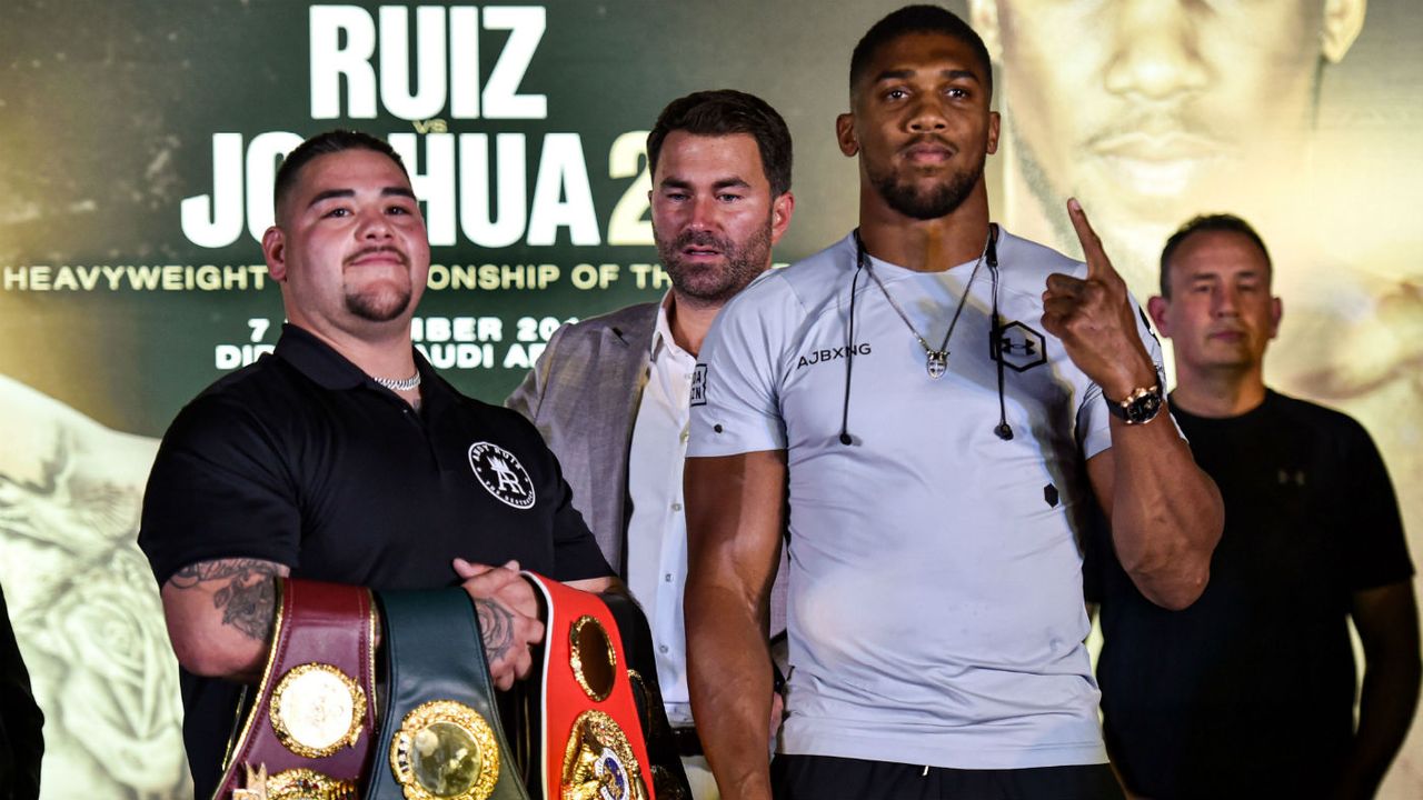 World heavyweight boxing champion Andy Ruiz Jr and challenger Anthony Joshua 