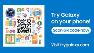 Samsung's "Try Galaxy" app QR code for trying a simulated Galaxy device.