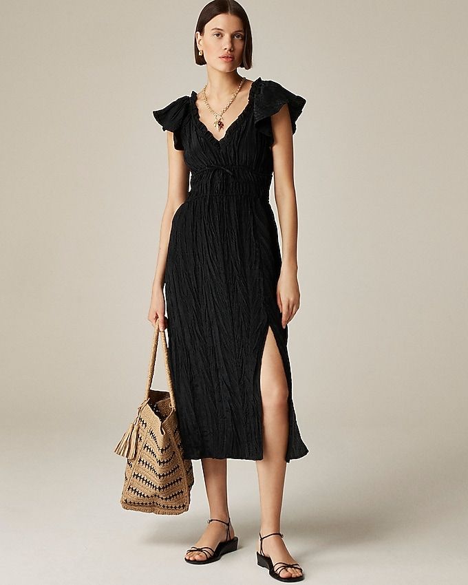 Palermo Dress in Viscose-Blend Crinkle