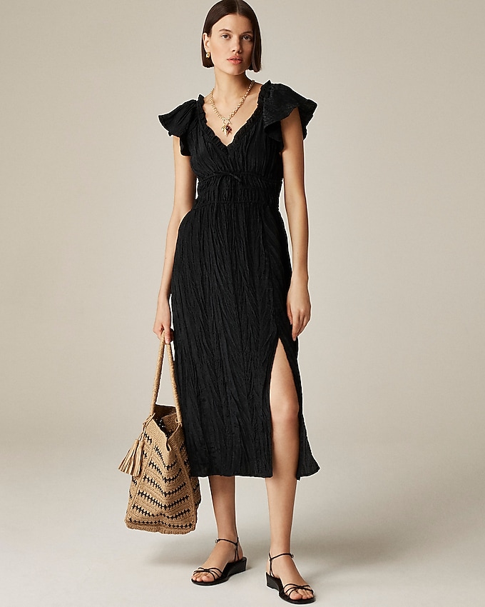 Palermo Dress in Viscose-Blend Crinkle