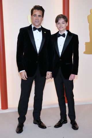 Colin Farrell and Henry Tadeusz Farrell attend the 95th Annual Academy Awards on March 12, 2023 in Hollywood, California