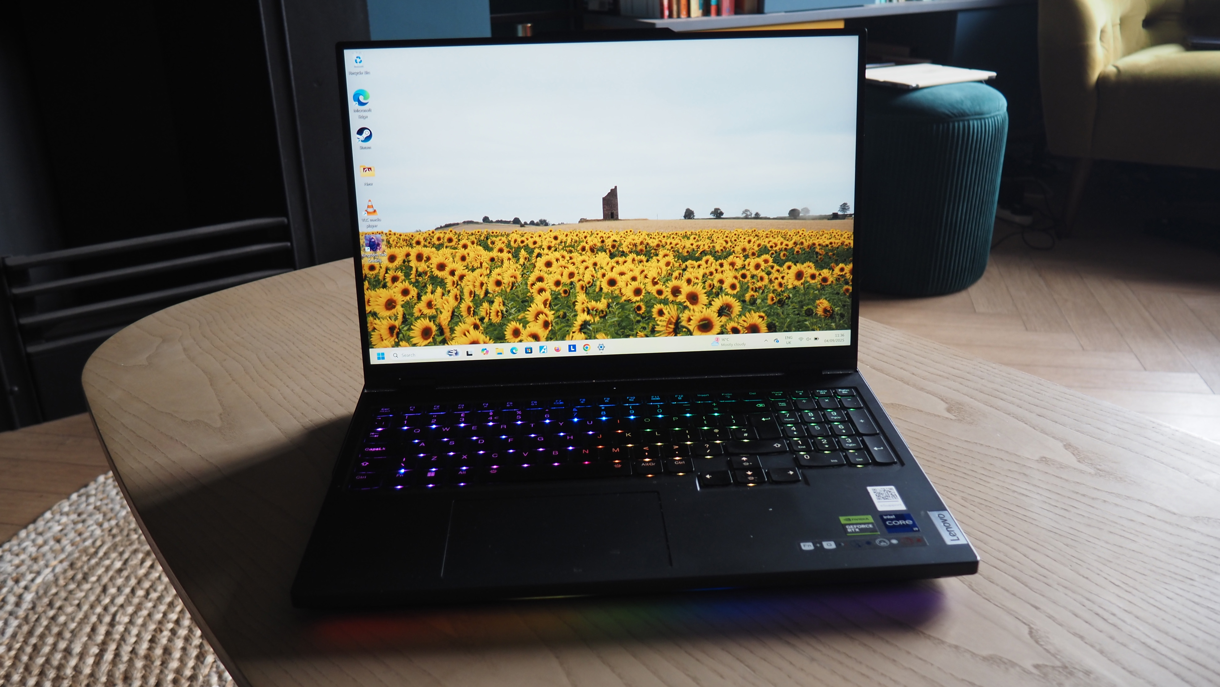 A laptop on a table