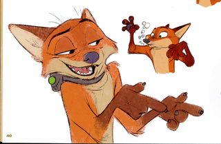 Foxes’ thought processes overlap with their actions, something artists tried to capture with Nick Wilde.