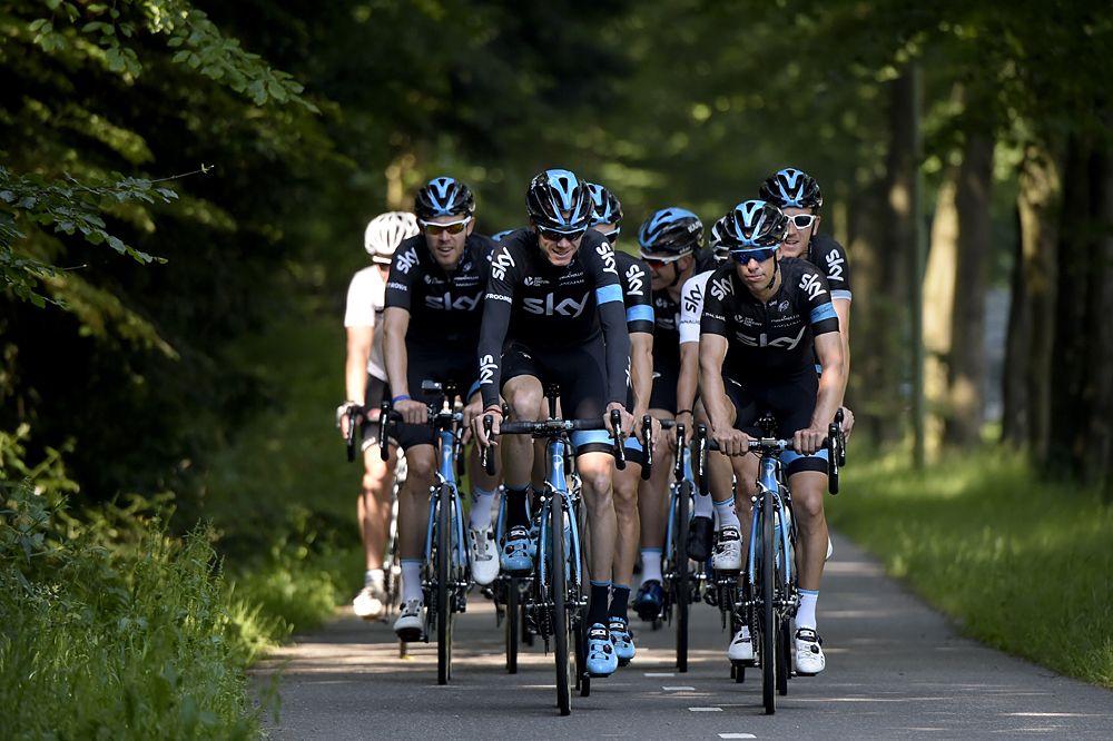 Team Sky out for a spin in Utrecht