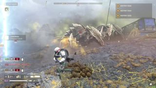 Helldivers 2 charger behemoths crashing into each other