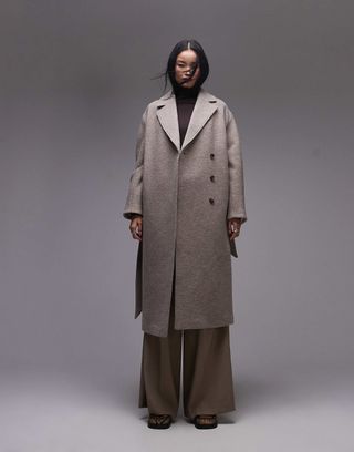 & Other Stories Belted Wool Coat in Mole