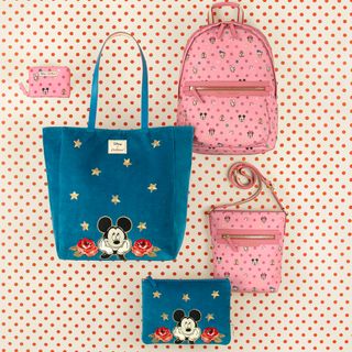 mickey mouse printed bags with red dots