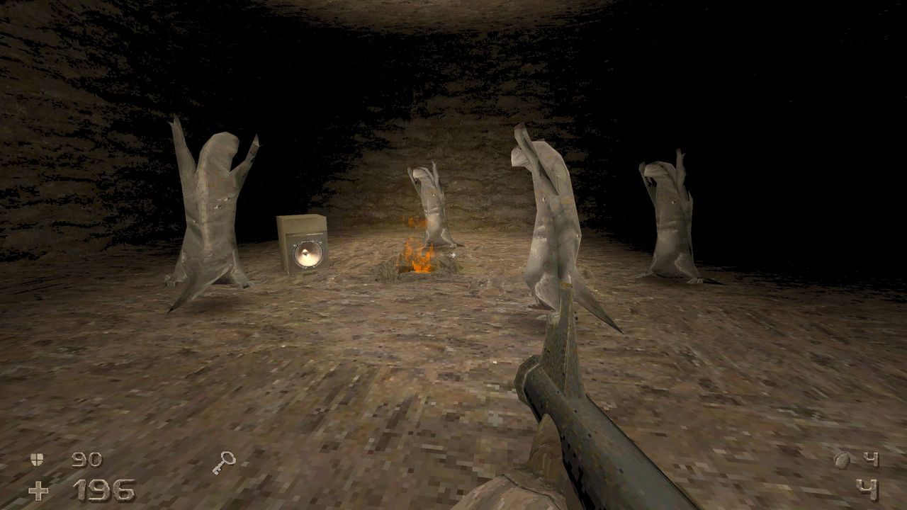 newts having a party around a campfire in hrot