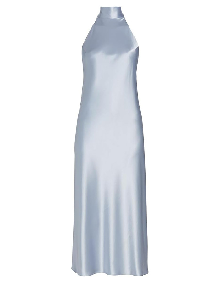 Galvan London, Galvan London, Bridal Sienna Satin Midi-Dress, 44 (12), Ice Blue
