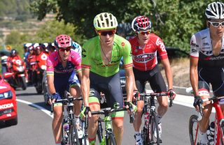 Pierre Rolland (Cannondale) leads the break at Vuelta a Espana stage 18
