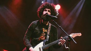 Pat Faherty plays an offset during a performance with his new power trio, Canyon Lights.