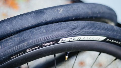 A close up of some Teravail Rampart all road tyres