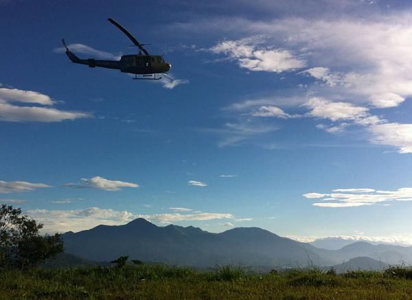 This year a helicopter helped cover the race