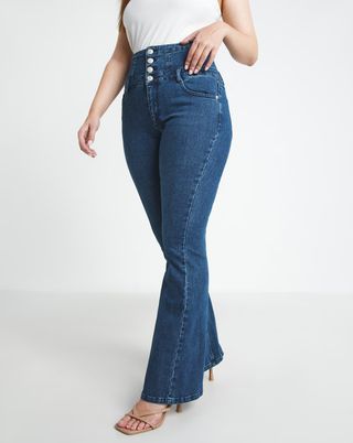 Simply Be, Bootcut Highwaisted Corset Jeans