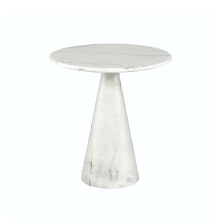 ABC Carpet & Home Claudio Round White Marble Side Table