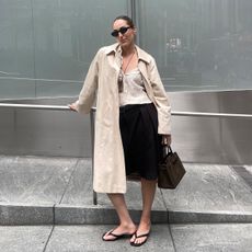 Senior Editor Anna LaPlaca wearing Open Edit kitten heels.